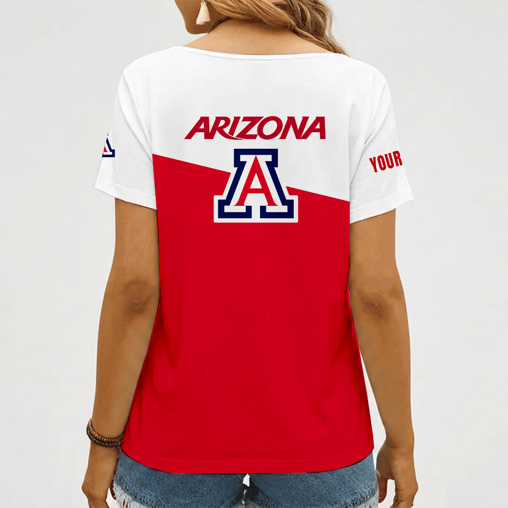Limited Edition – Customized NCAA Arizona Wildcats V-Neck Female Shirt - Image 2