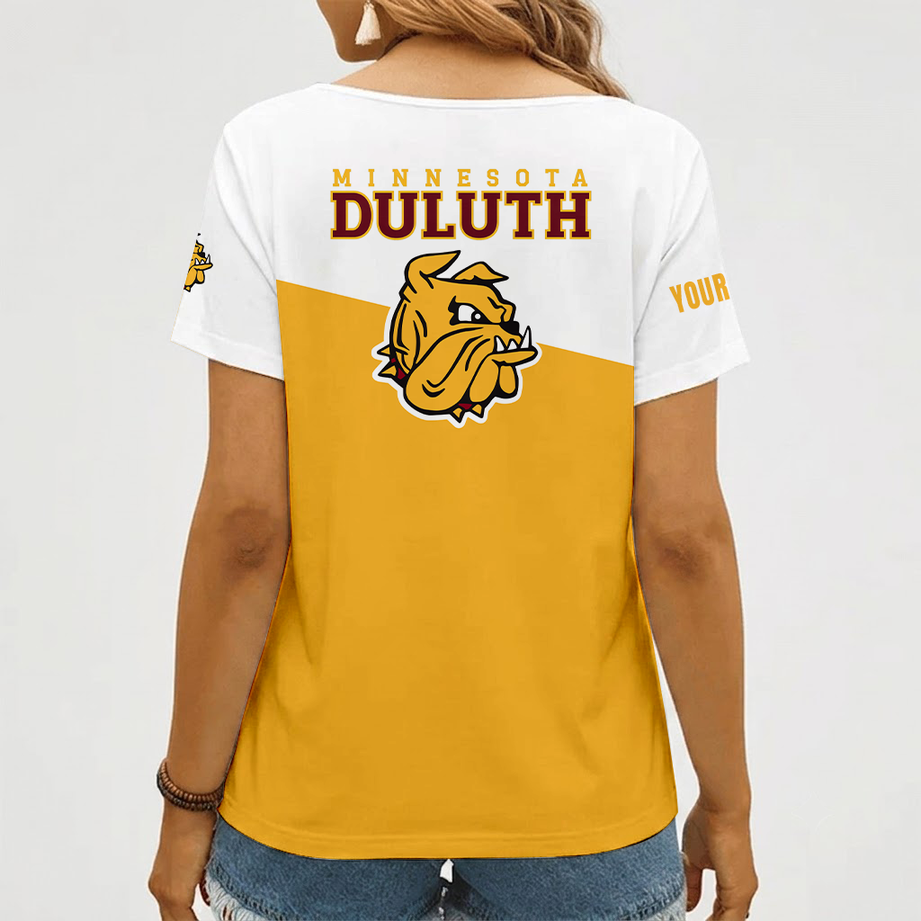 Limited Edition – Customized NCAA Minnesota Duluth Bulldogs V-Neck Female Shirt - Image 2