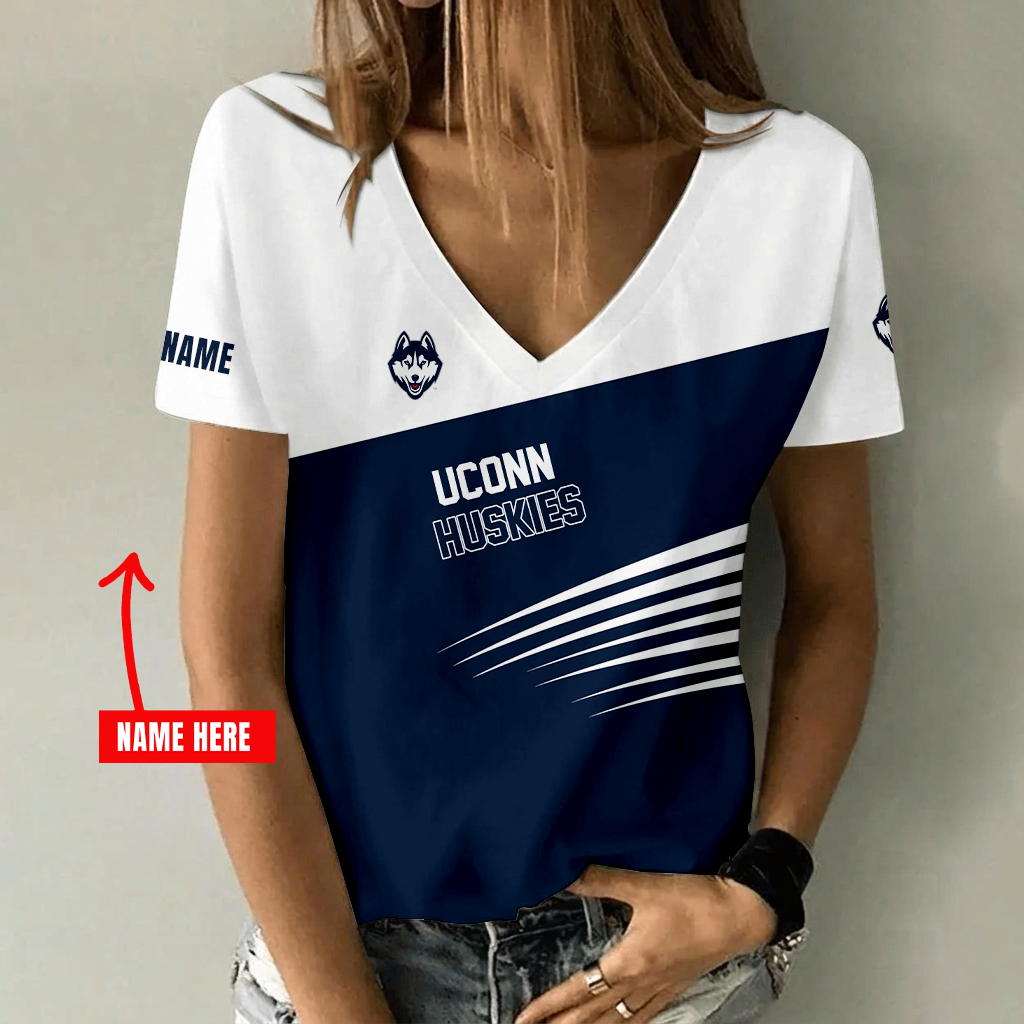 Limited Edition – New Customized NCAA Uconn Huskies Strappy V-Neck Female Shirt