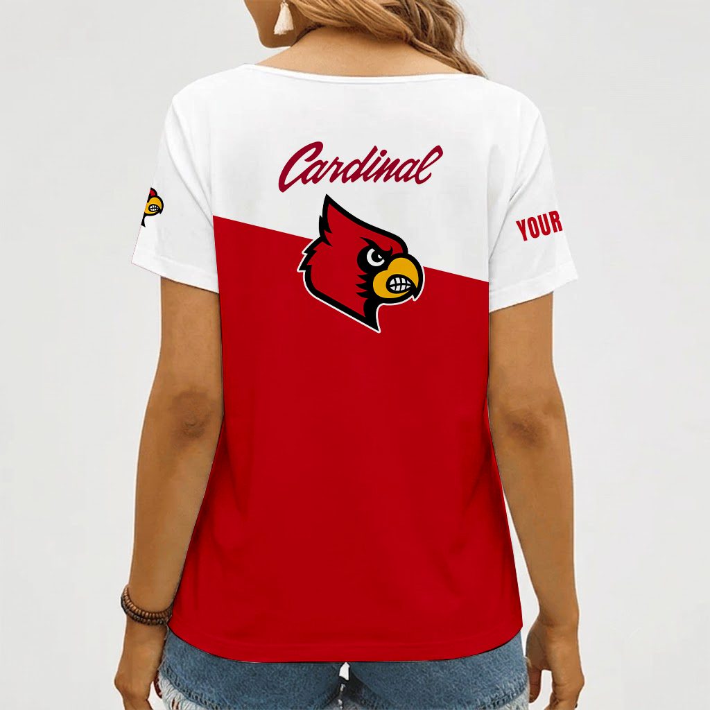Limited Edition – New Customized NCAA Louisville Cardinals Strappy V-Neck Female Shirt - Image 2