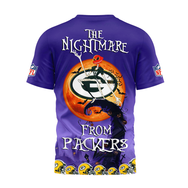 Limited Edition – Customized NFL Green Bay Packers Halloween The Nightmare Apparel - Image 3