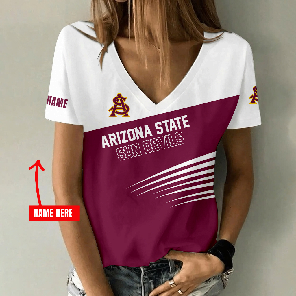 Limited Edition – Customized NCAA Arizona State Sun Devils V-Neck Female Shirt
