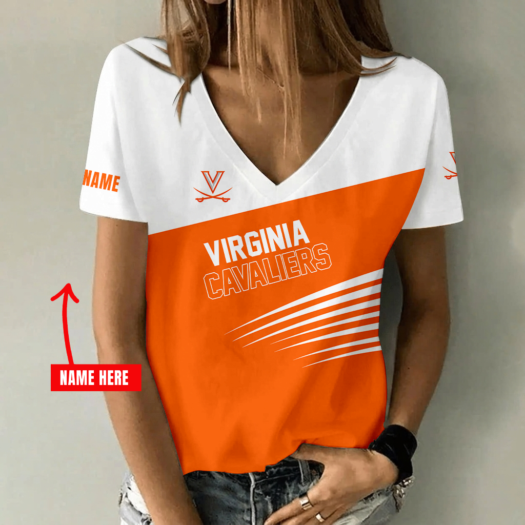 Limited Edition – Customized NCAA Virginia Cavaliers V-Neck Female Shirt