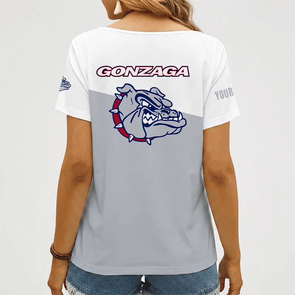Limited Edition – New Customized NCAA Gonzaga Bulldogs Strappy V-Neck Female Shirt - Image 2