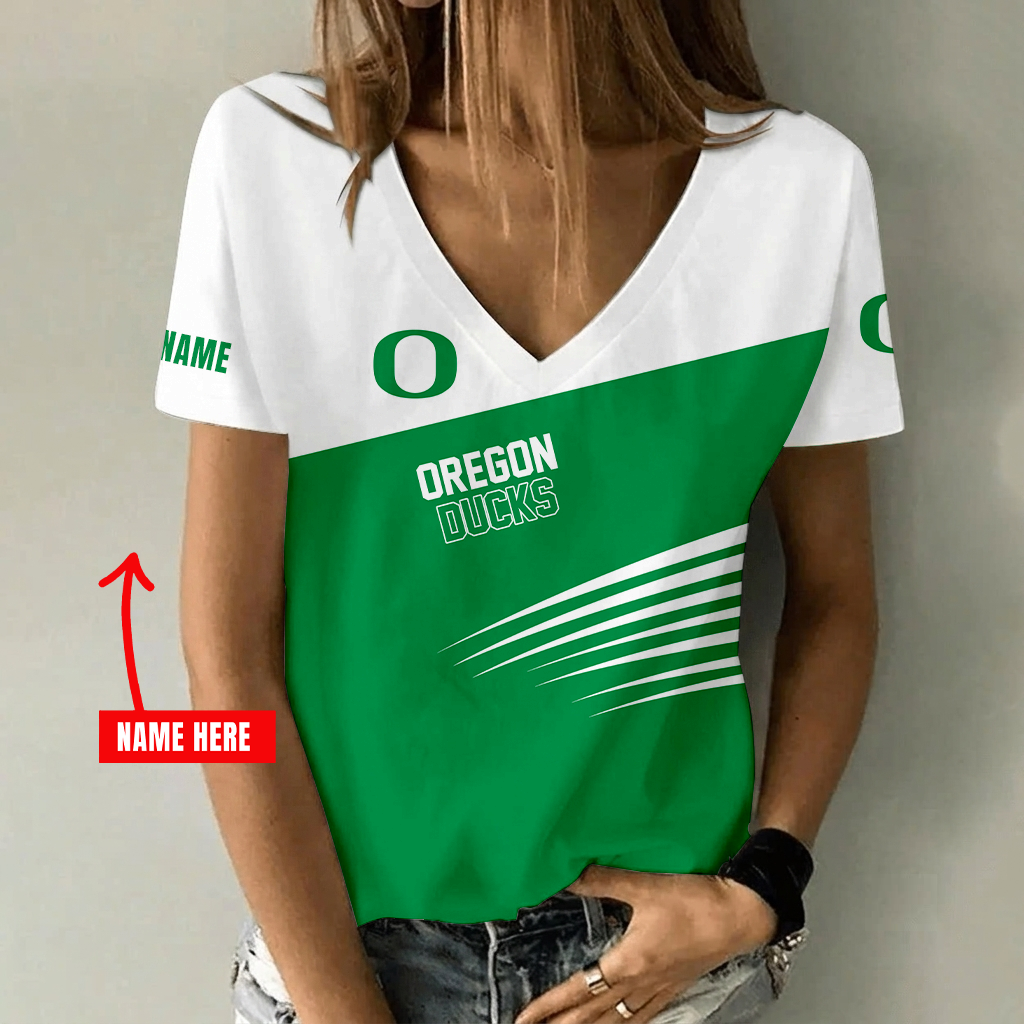 Limited Edition – Customized NCAA Oregon Ducks V-Neck Female Shirt