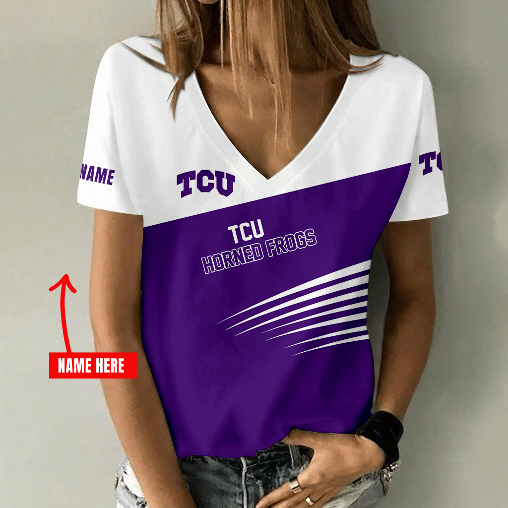 Limited Edition – Customized NCAA Tcu Horned Frogs V-Neck Female Shirt