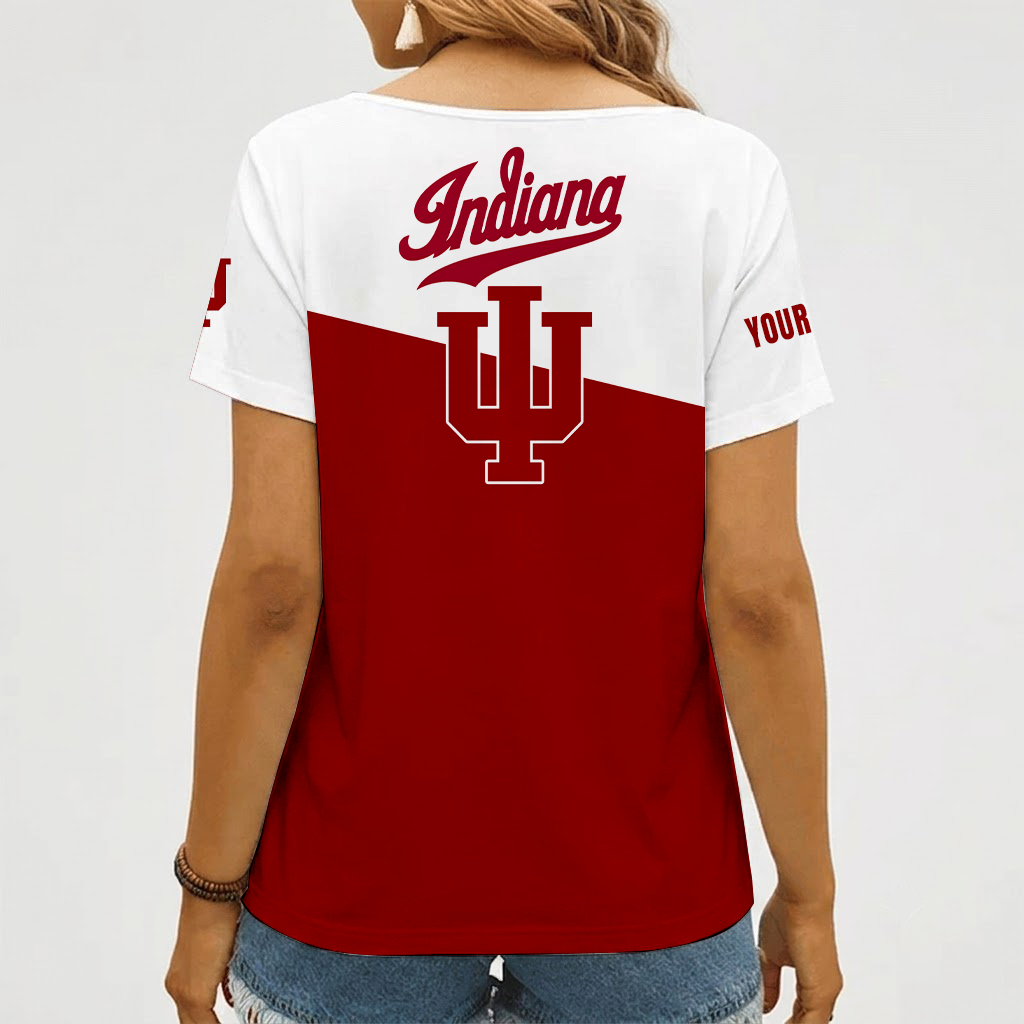 Limited Edition – New Customized NCAA Indiana Hoosiers Strappy V-Neck Female Shirt - Image 2