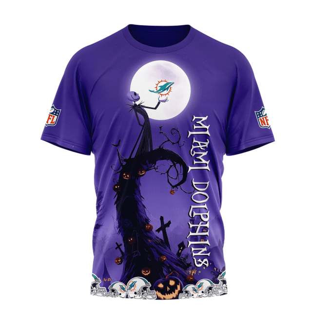 Limited Edition – Customized NFL Miami Dolphins Halloween The Nightmare Apparel - Image 2