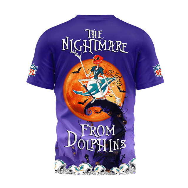 Limited Edition – Customized NFL Miami Dolphins Halloween The Nightmare Apparel - Image 3