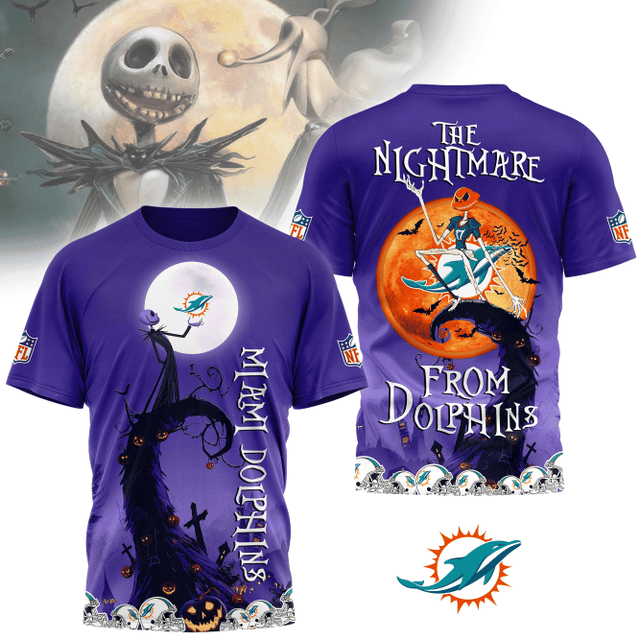 Limited Edition – Customized NFL Miami Dolphins Halloween The Nightmare Apparel