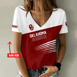 Limited Edition – Customized NCAA Oklahoma Sooners V-Neck Female Shirt