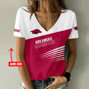 Limited Edition – New Customized NCAA Arkansas Razorbacks Strappy V-Neck Female Shirt