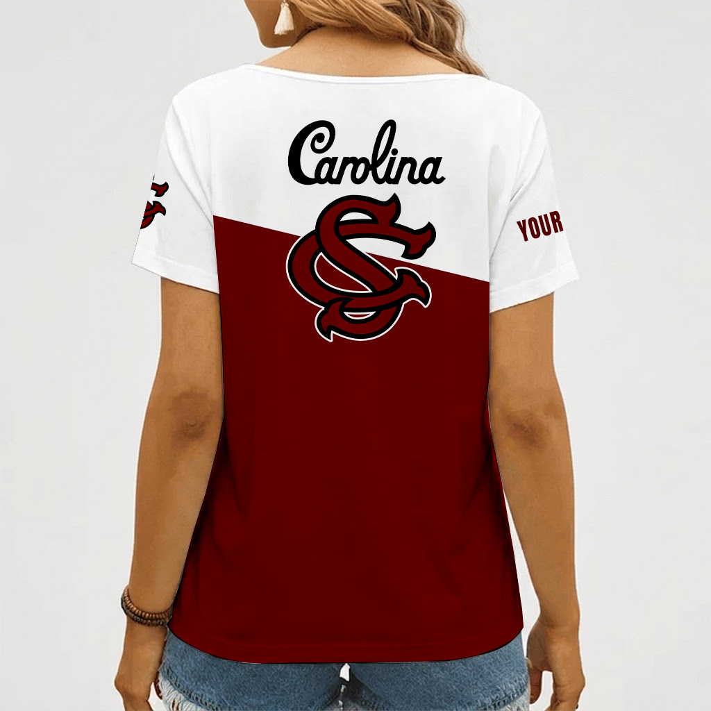 Limited Edition – Customized NCAA South Carolina Gamecocks V-Neck Female Shirt - Image 2