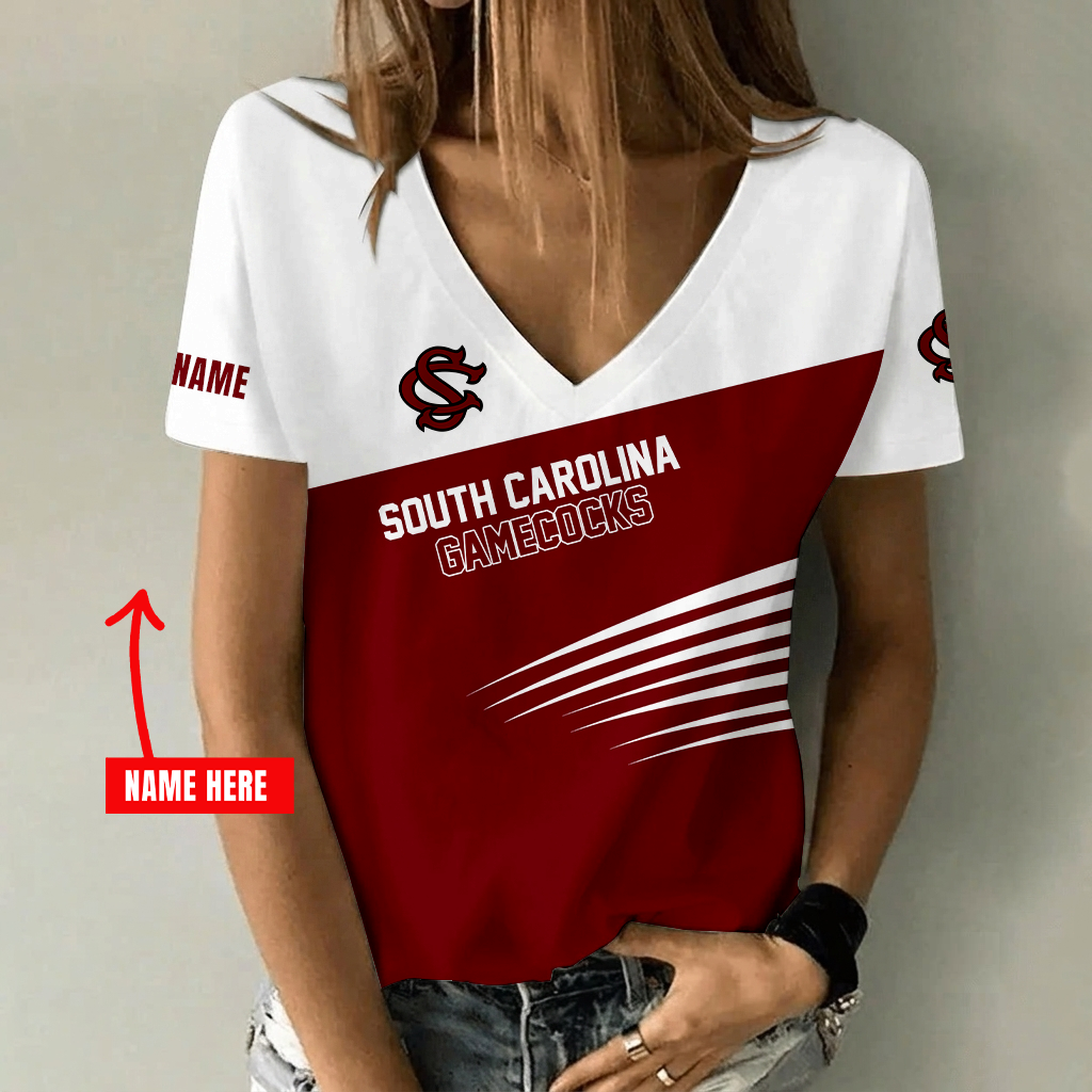 Limited Edition – Customized NCAA South Carolina Gamecocks V-Neck Female Shirt