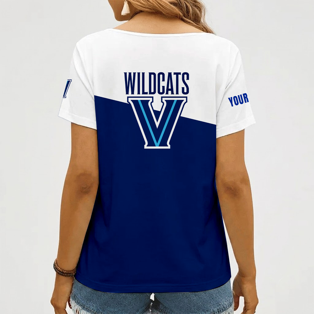 Limited Edition – New Customized NCAA Villanova Wildcats Strappy V-Neck Female Shirt - Image 2