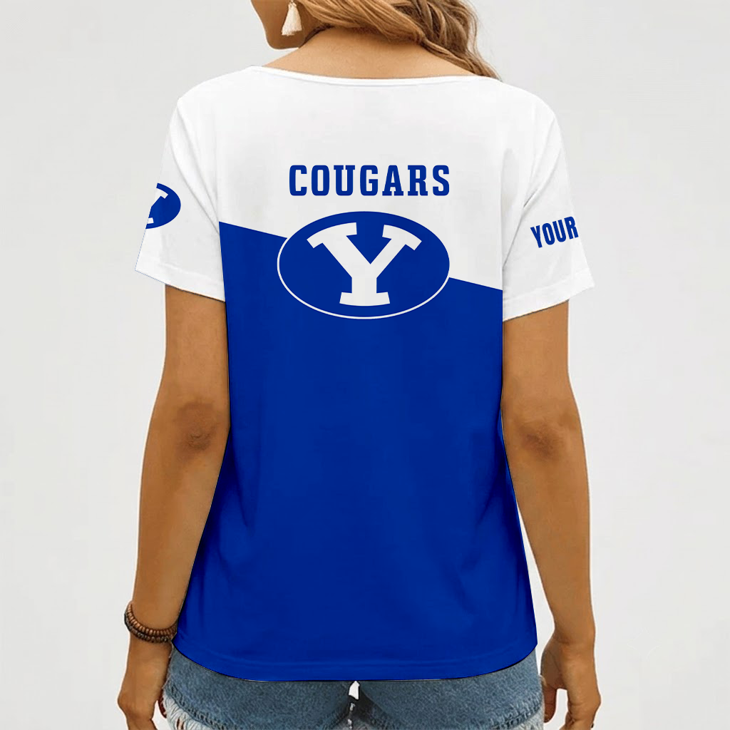 Limited Edition – Customized NCAA Byu Cougars V-Neck Female Shirt - Image 2