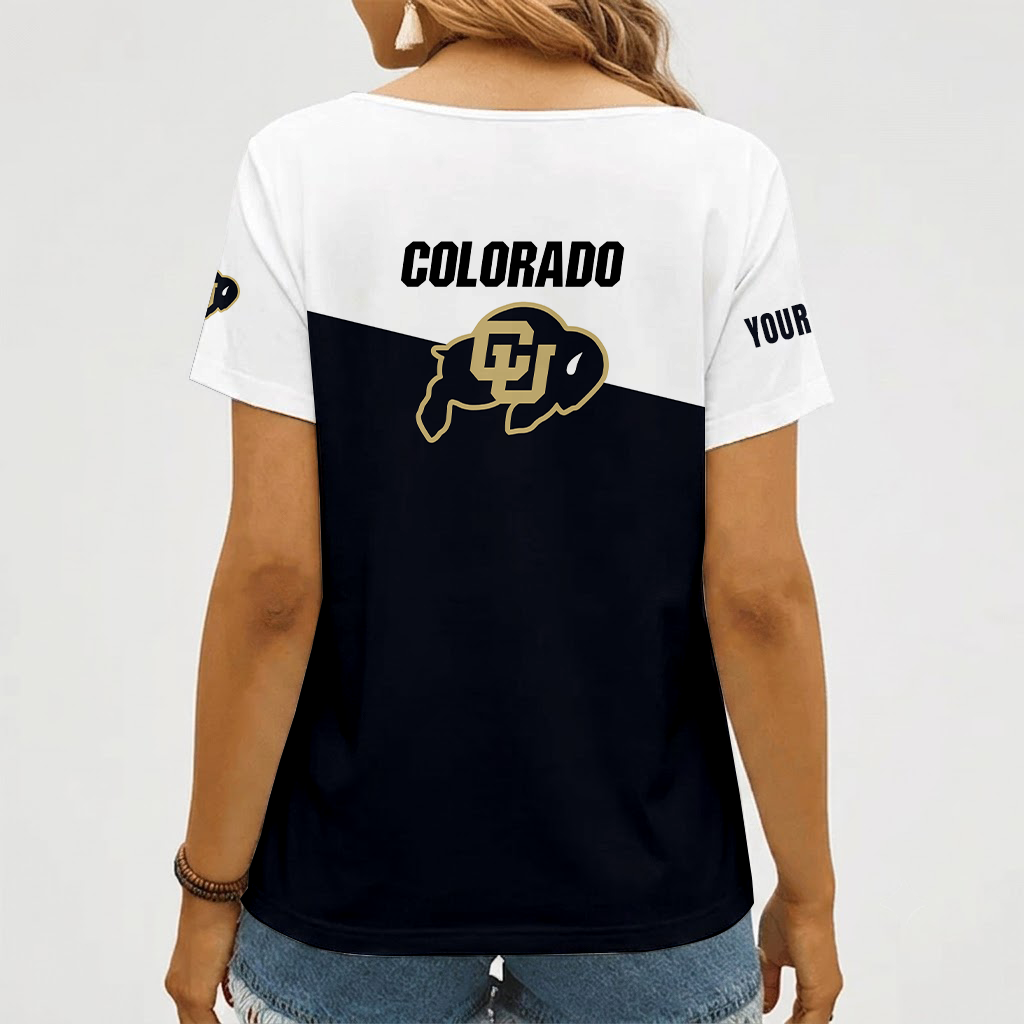 Limited Edition – Customized NCAA Colorado Buffaloes V-Neck Female Shirt - Image 2