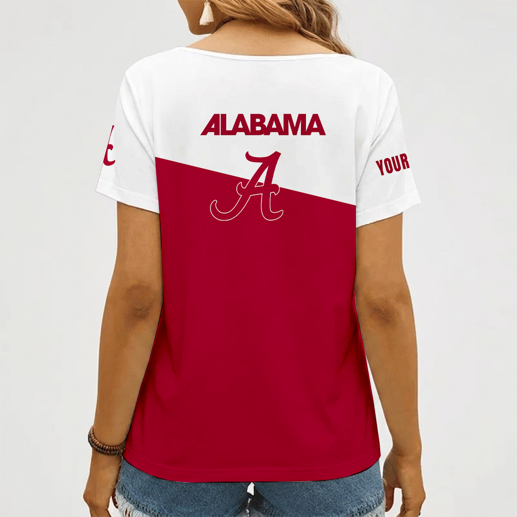 Limited Edition – Customized NCAA Alabama Crimson Tide V-Neck Female Shirt - Image 2