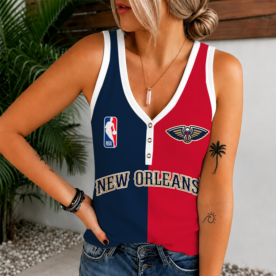 Limited Edition – Customized Nba New Orleans Pelicans Women’s V-Neck Tank Top