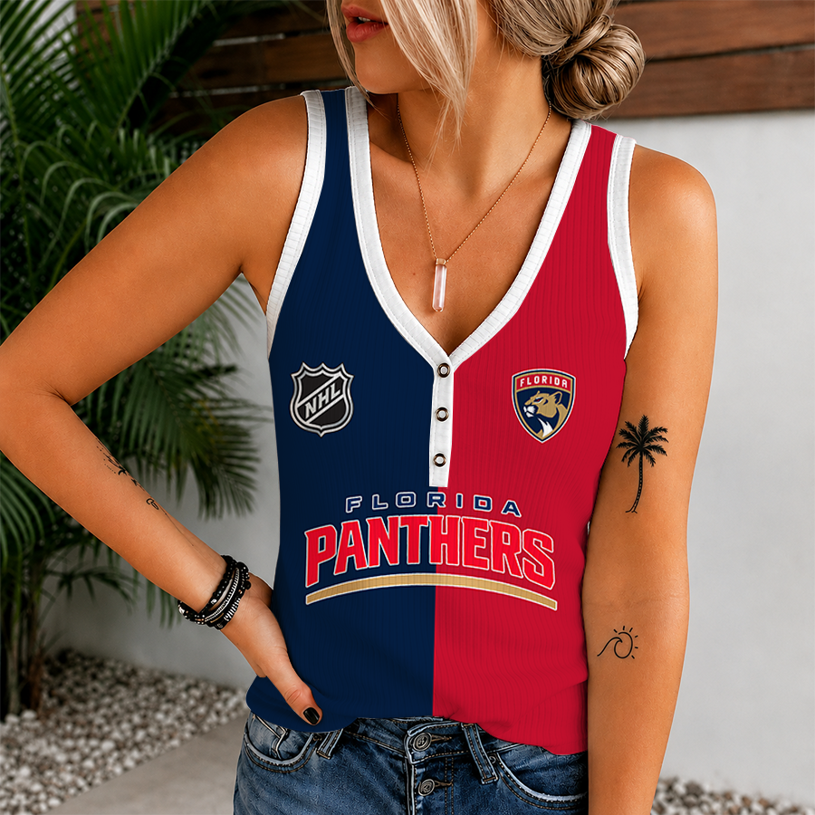 Limited Edition – Customized NHL Florida Panthers Women’s V-Neck Tank Top