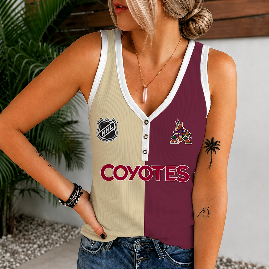 Limited Edition – Customized NHL Arizona Coyotes Women’s V-Neck Tank Top