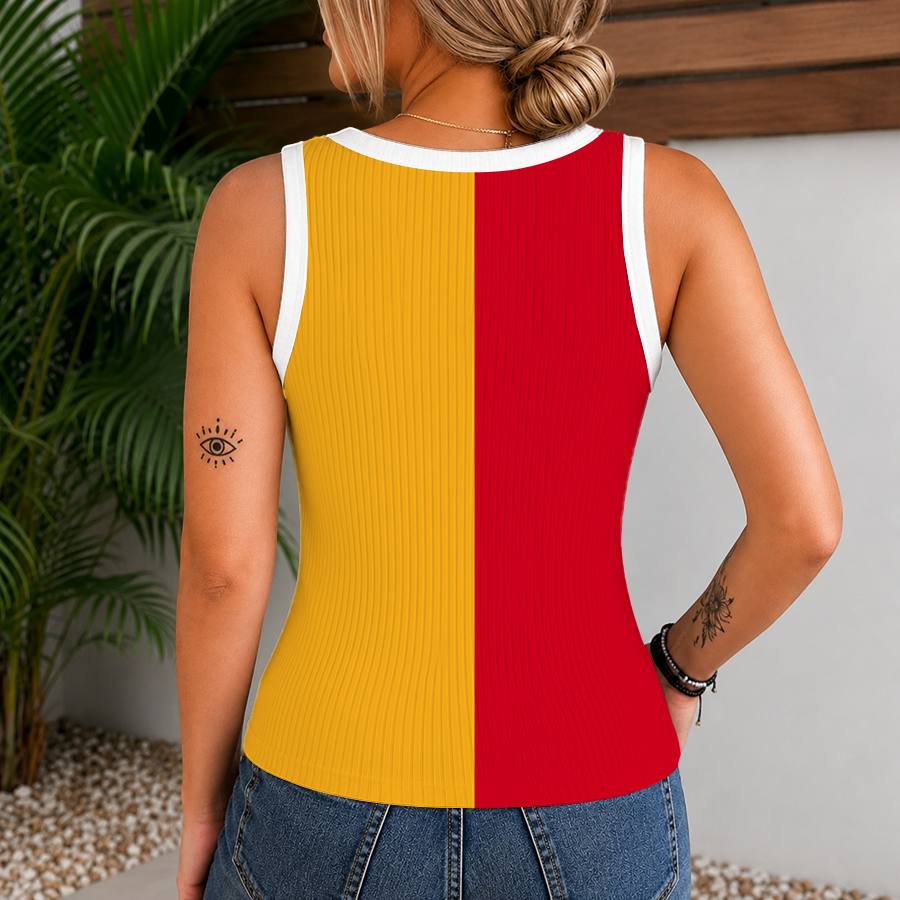 Limited Edition – Customized NHL Calgary Flames Women’s V-Neck Tank Top - Image 2