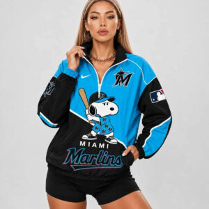 Limited Edition – Customized MLB Miami Marlins V-Neck Zipper Sweatshirt Jacket