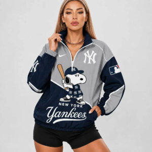 Limited Edition – Customized MLB New York Yankees V-Neck Zipper Sweatshirt Jacket