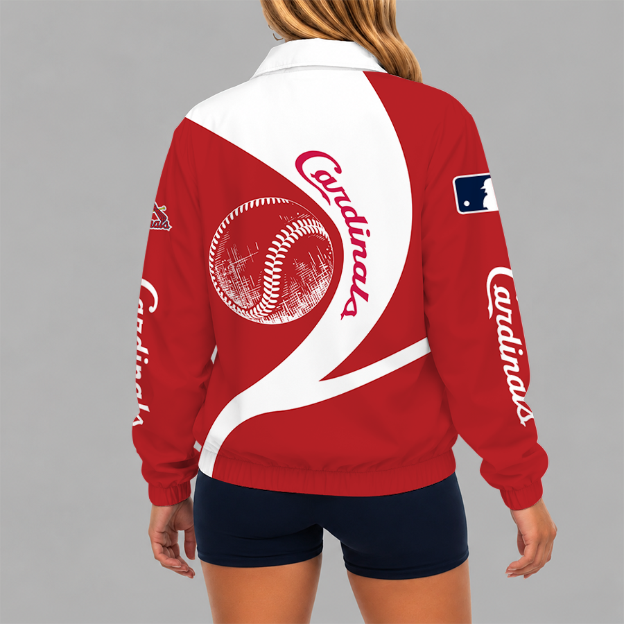 Limited Edition – Customized MLB St. Louis Cardinals V-Neck Zipper Sweatshirt Jacket - Image 2