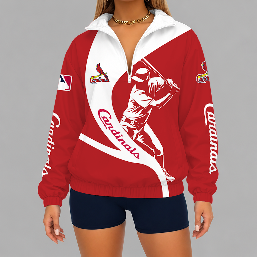 Limited Edition – Customized MLB St. Louis Cardinals V-Neck Zipper Sweatshirt Jacket