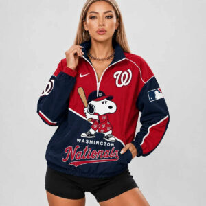 Limited Edition – Customized MLB Washington Nationals V-Neck Zipper Sweatshirt Jacket