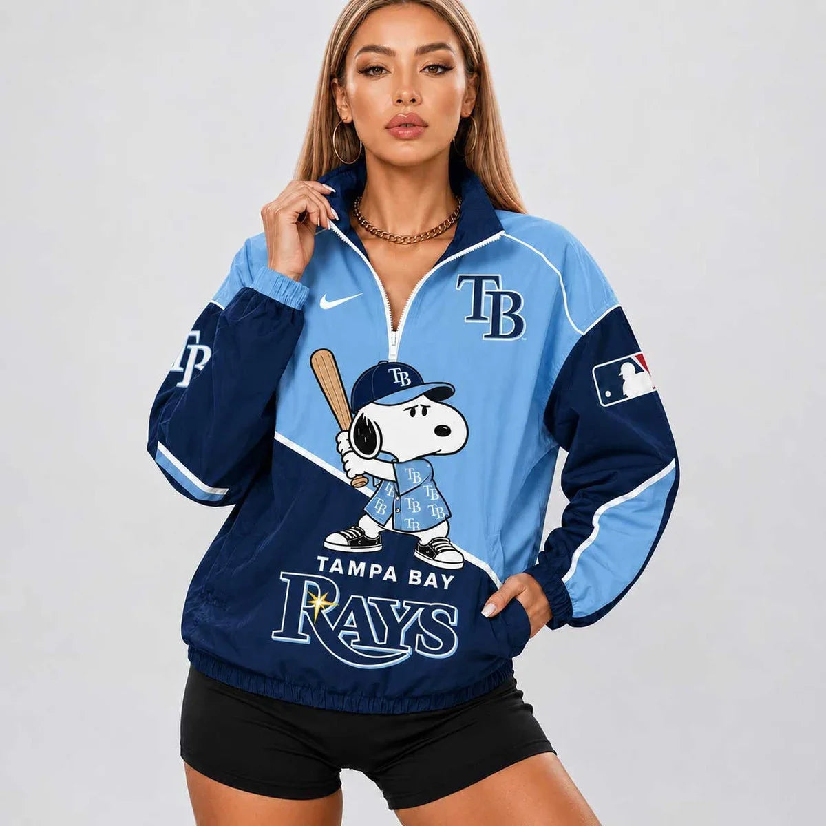Limited Edition – Customized MLB Tampa Bay Rays V-Neck Zipper Sweatshirt Jacket