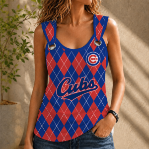 Limited Edition – Customized MLB Chicago Cubs O-Ring Shoulder Tank Top