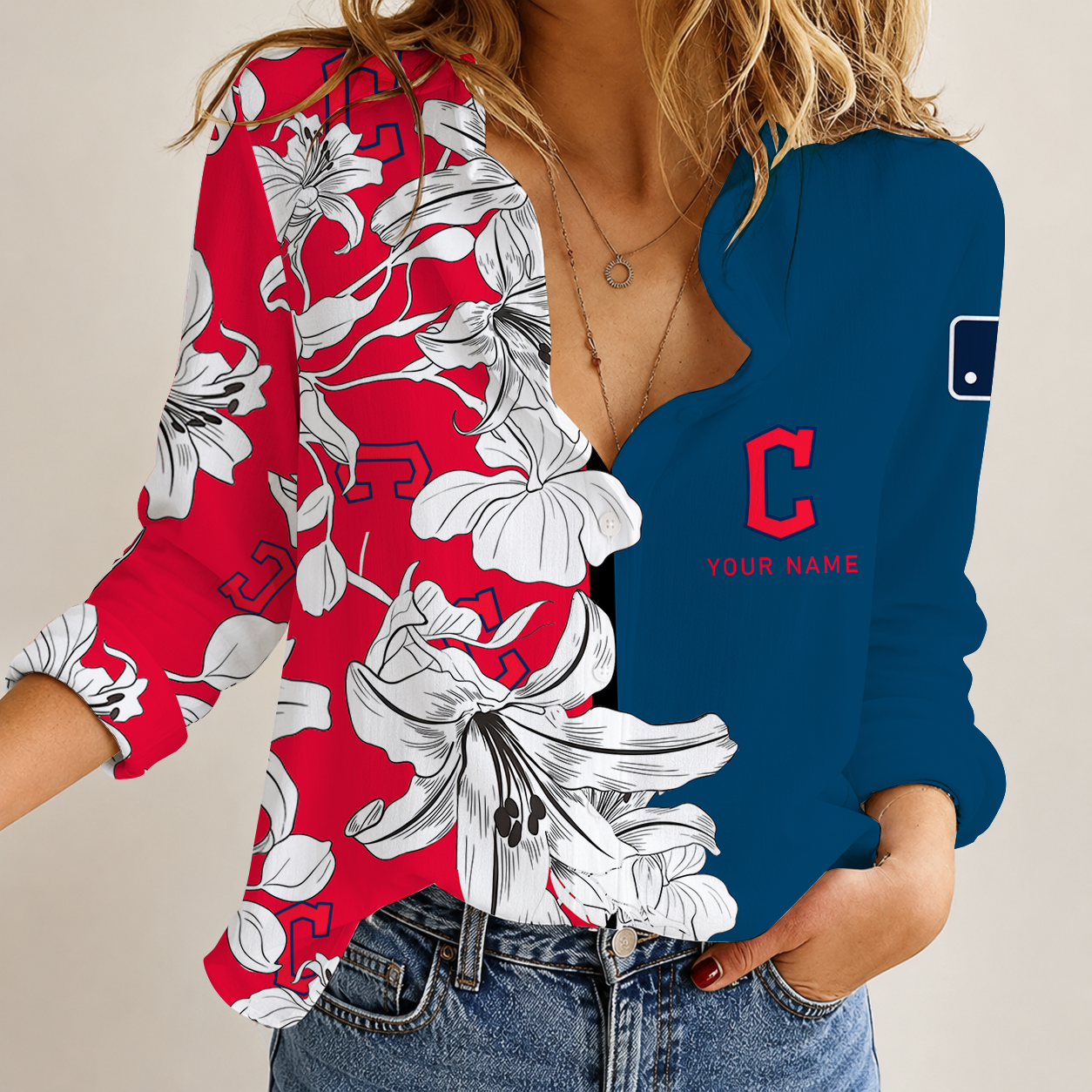 Limited Edition – Customized MLB Cleveland Guardians Women Casual Shirt