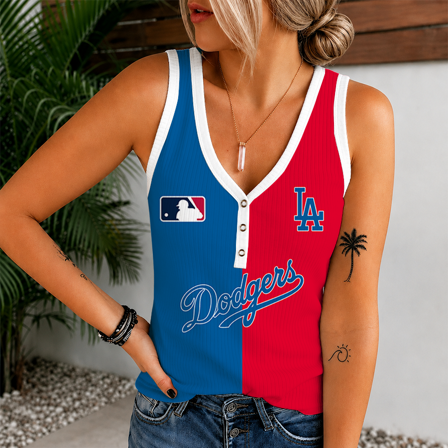 Limited Edition – Customized MLB Los Angeles Dodgers Women’s V-Neck Tank Top