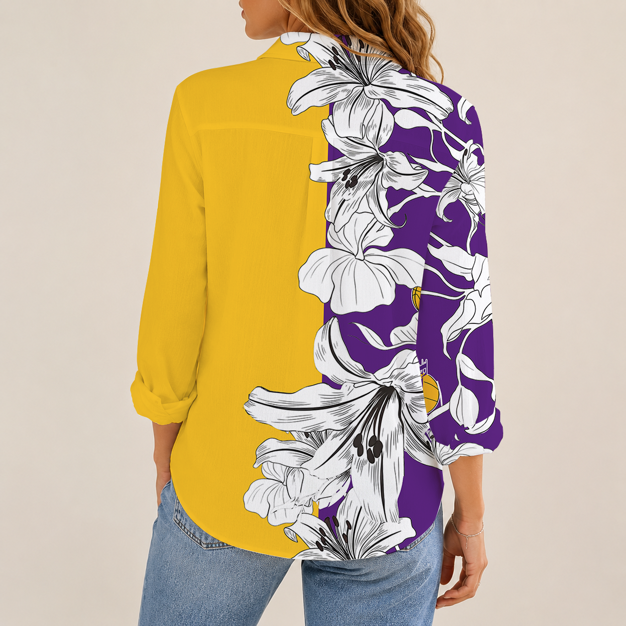 Limited Edition – Customized Nba Los Angeles Lakers Women Casual Shirt For Fan - Image 2
