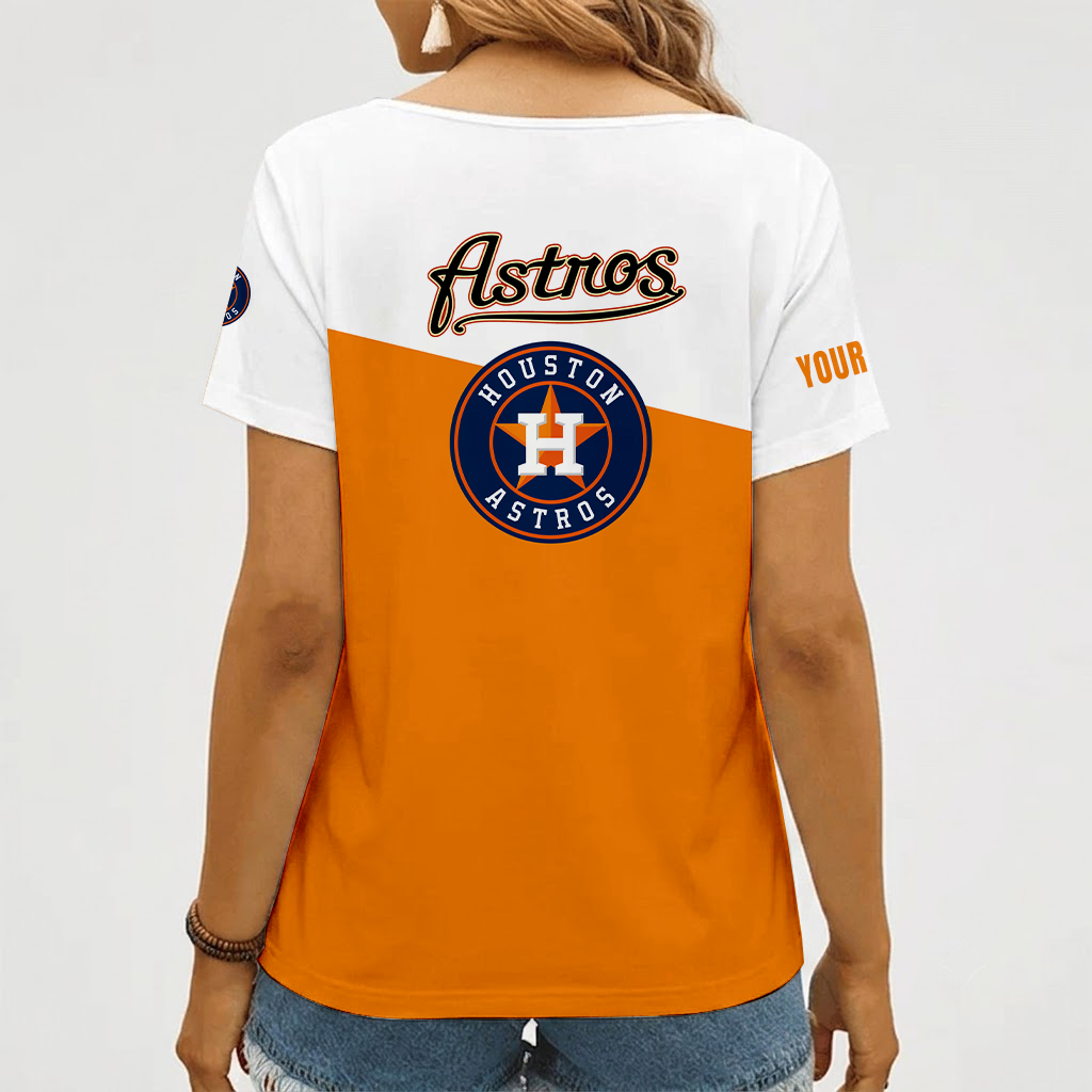 Limited Edition – Customized MLB Houston Astros V-Neck Female Shirt - Image 2