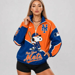 Limited Edition – Customized MLB New York Mets V-Neck Zipper Sweatshirt Jacket