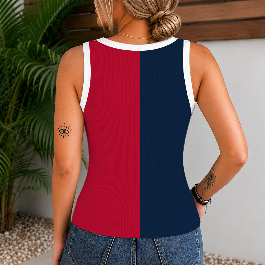 Limited Edition – Customized MLB Atlanta Braves Women’s V-Neck Tank Top - Image 2