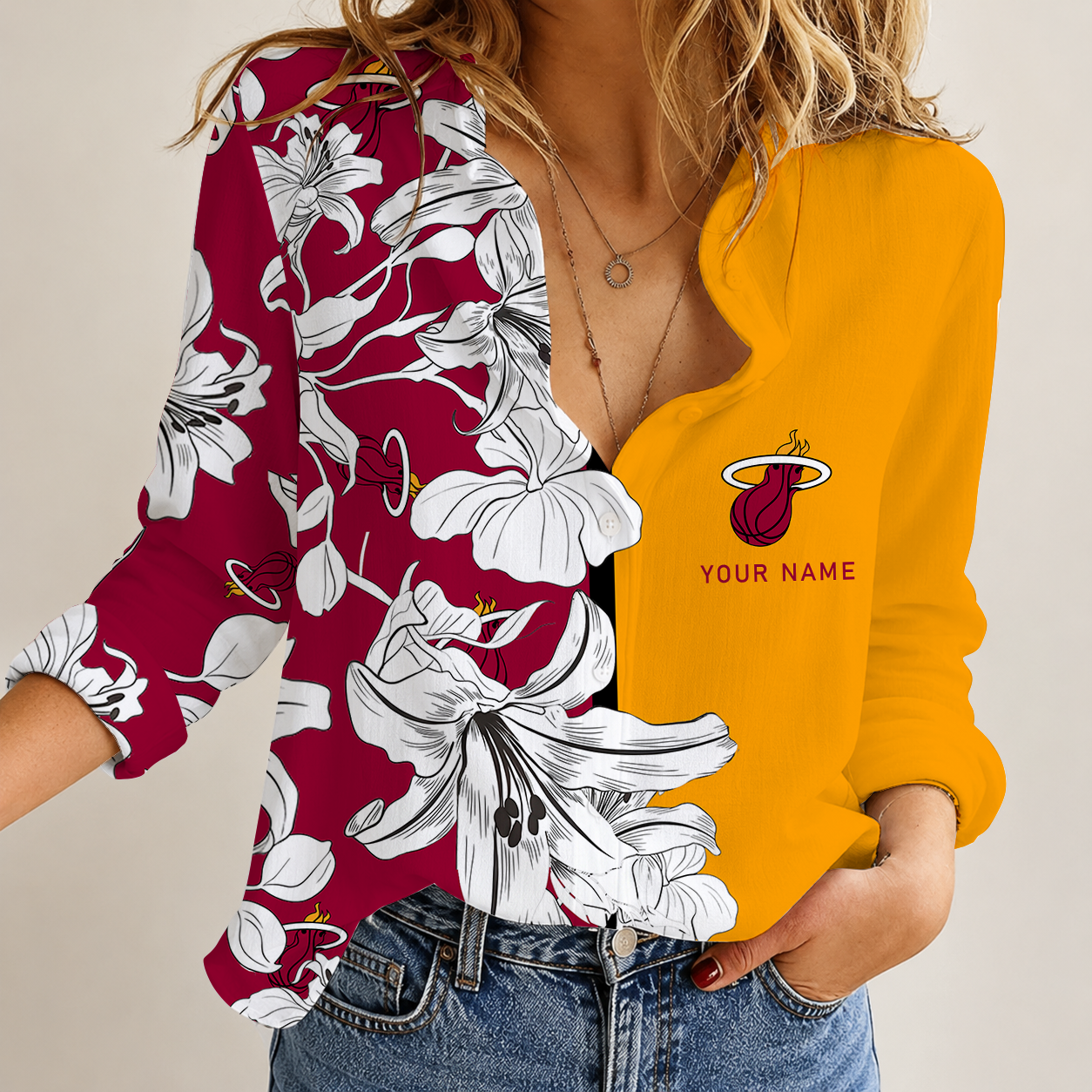 Limited Edition – Customized Nba Miami Heat Women Casual Shirt For Fan