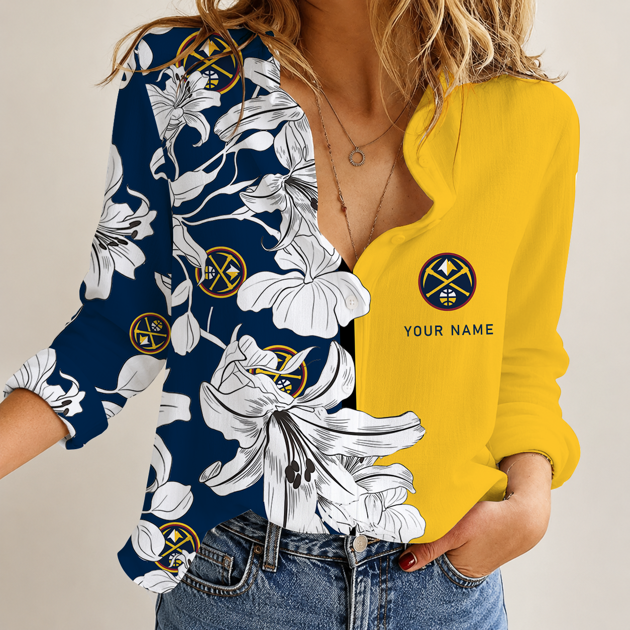 Limited Edition – Customized Nba Denver Nuggets Women Casual Shirt For Fan