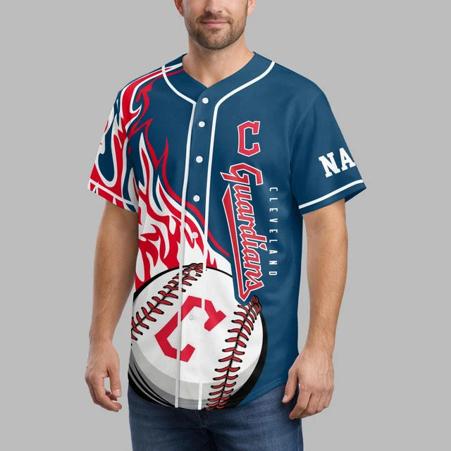 Limited Edition – Customized MLB Cleveland Guardians Baseball Jersey - Image 3