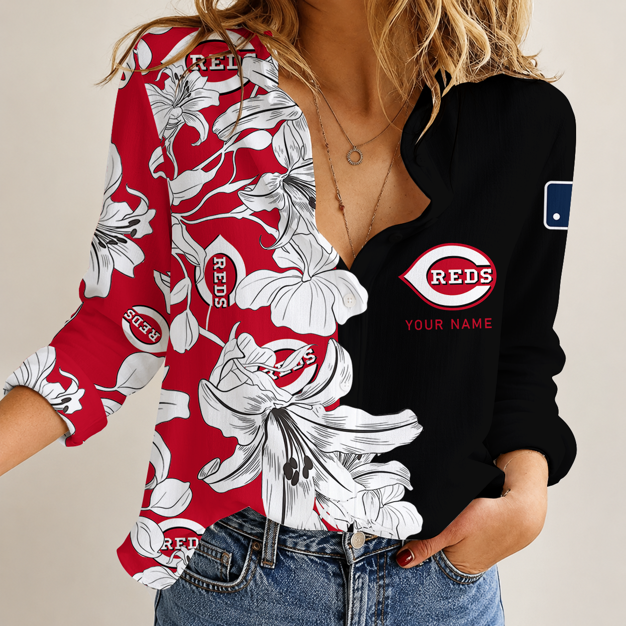 Limited Edition – Customized MLB Cincinnati Reds Women Casual Shirt