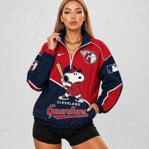 Limited Edition – Customized MLB Cleveland Guardians V-Neck Zipper Sweatshirt Jacket