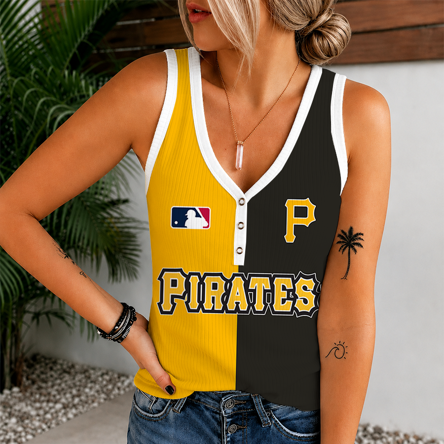 Limited Edition – Customized MLB Pittsburgh Pirates Women’s V-Neck Tank Top