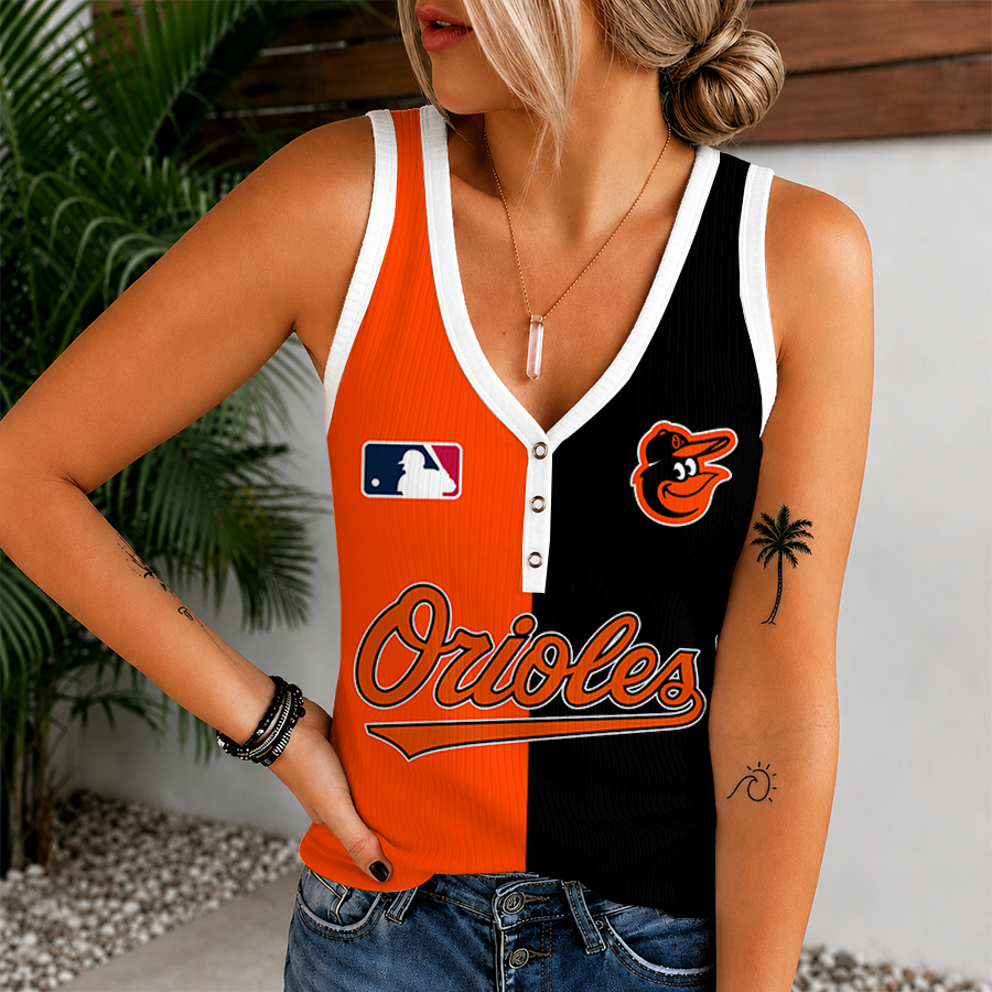 Limited Edition – Customized MLB Baltimore Orioles Women’s V-Neck Tank Top