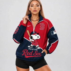 Limited Edition – Customized MLB Boston Red Sox V-Neck Zipper Sweatshirt Jacket