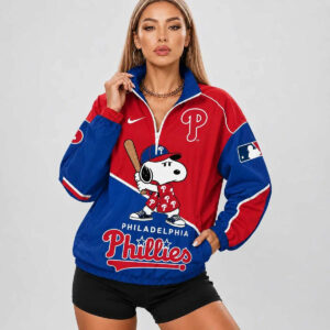 Limited Edition – Customized MLB Philadelphia Phillies V-Neck Zipper Sweatshirt Jacket