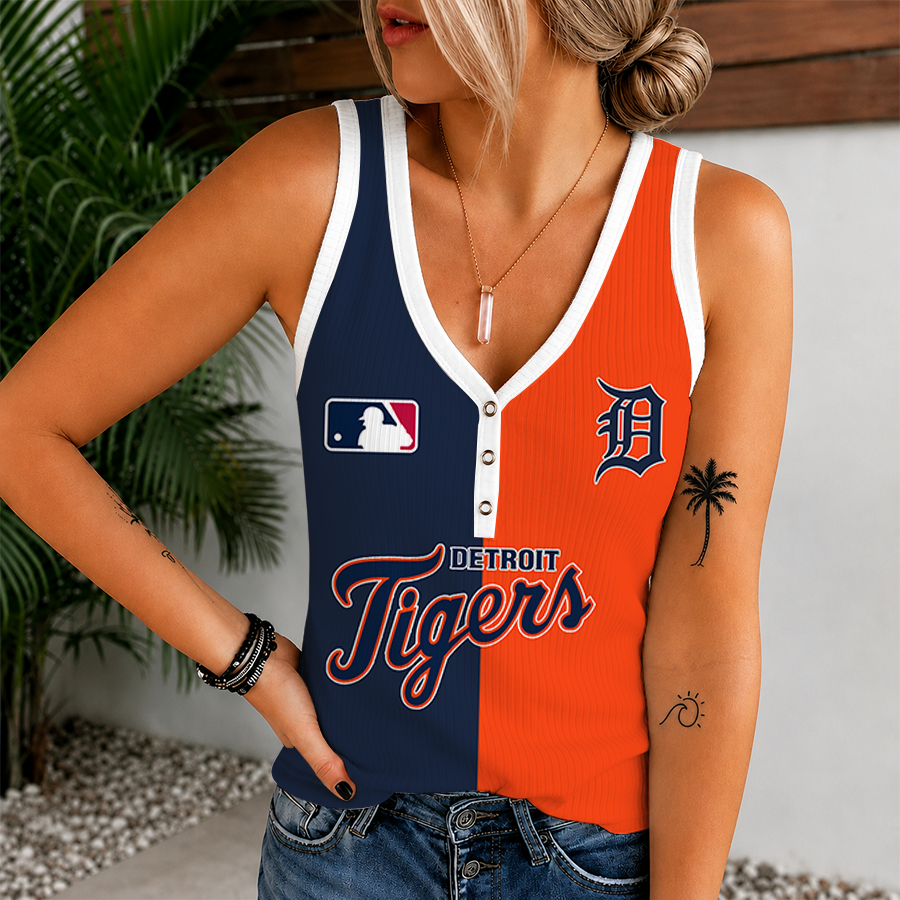 Limited Edition – Customized MLB Detroit Tigers Women’s V-Neck Tank Top