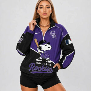 Limited Edition – Customized MLB Colorado Rockies V-Neck Zipper Sweatshirt Jacket